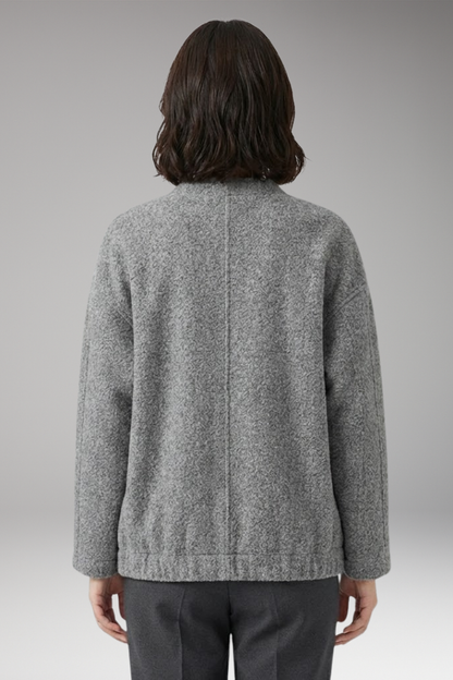 Women's Bomber Jacket Hidden Button Closure