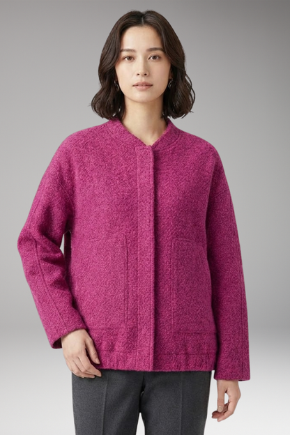 Women's Bomber Jacket Hidden Button Closure