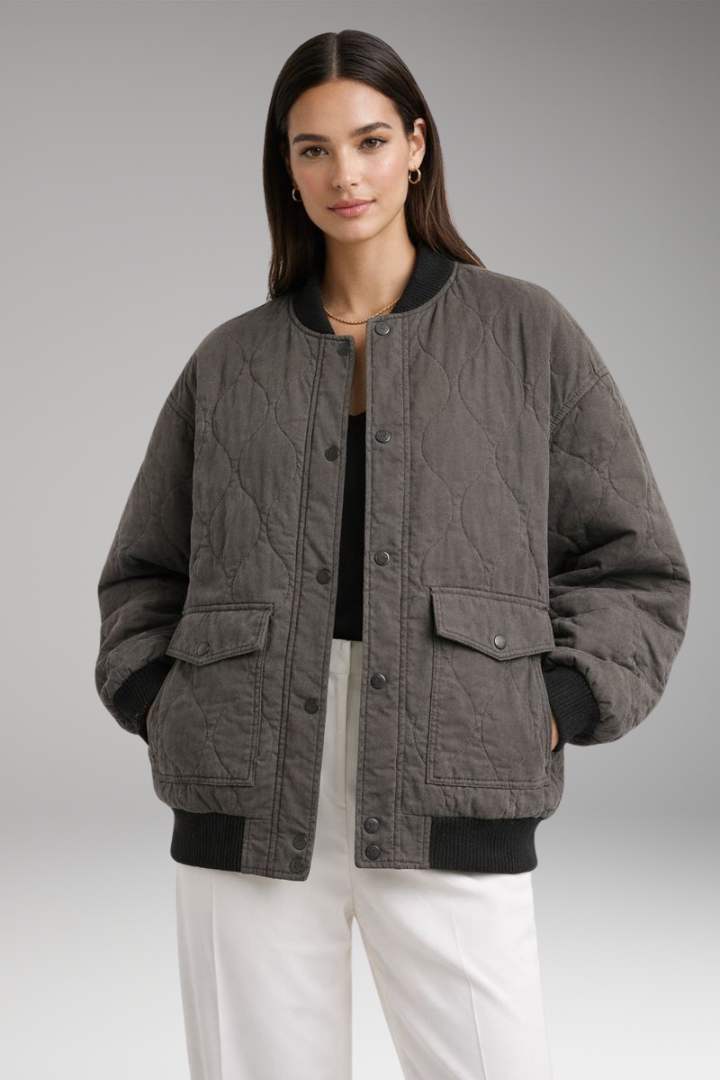 Women's Oversized Bomber Jacket Woven