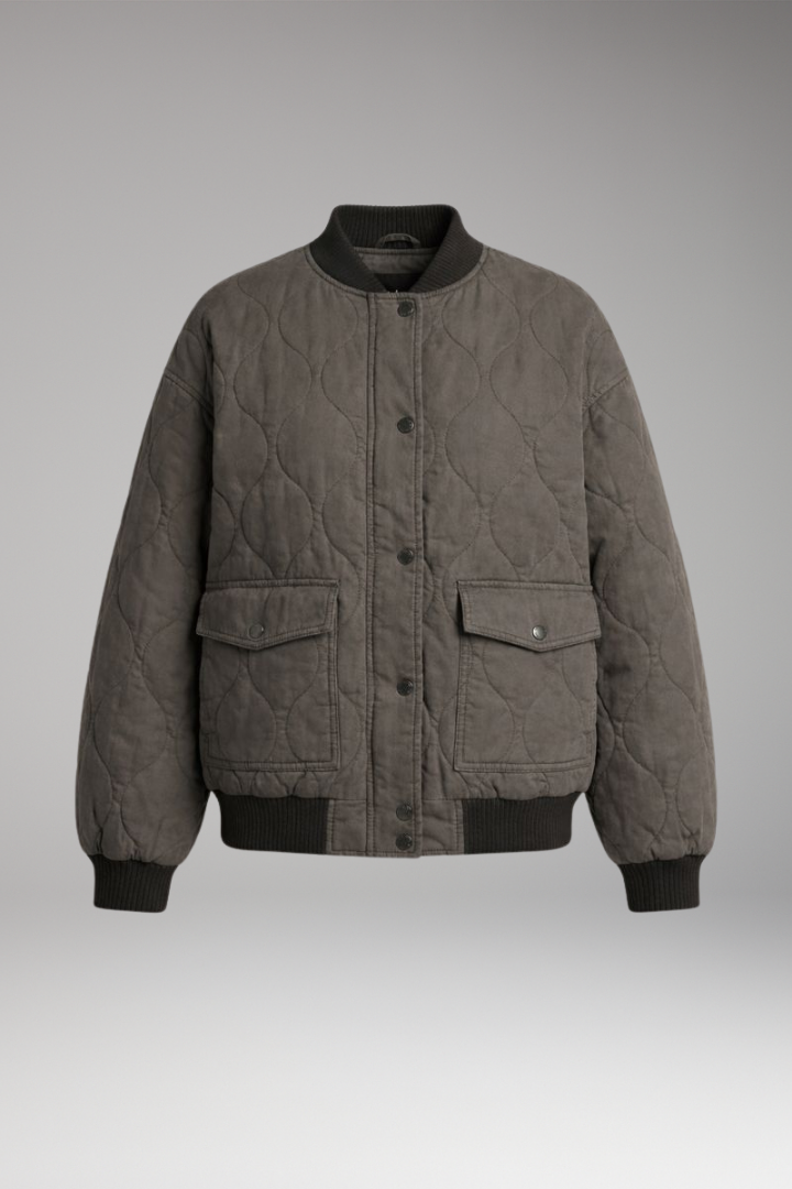Women's Oversized Bomber Jacket Woven - VibreMode