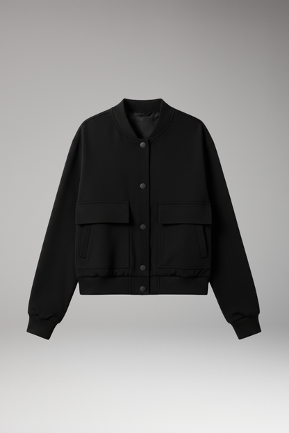 Women's Bomber Jacket Blend With Pockets - VibreMode