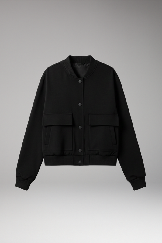 Women's Bomber Jacket Blend With Pockets - VibreMode