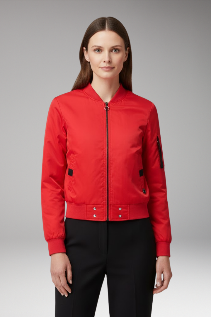 Women's Bomber Jacket With Side Pockets