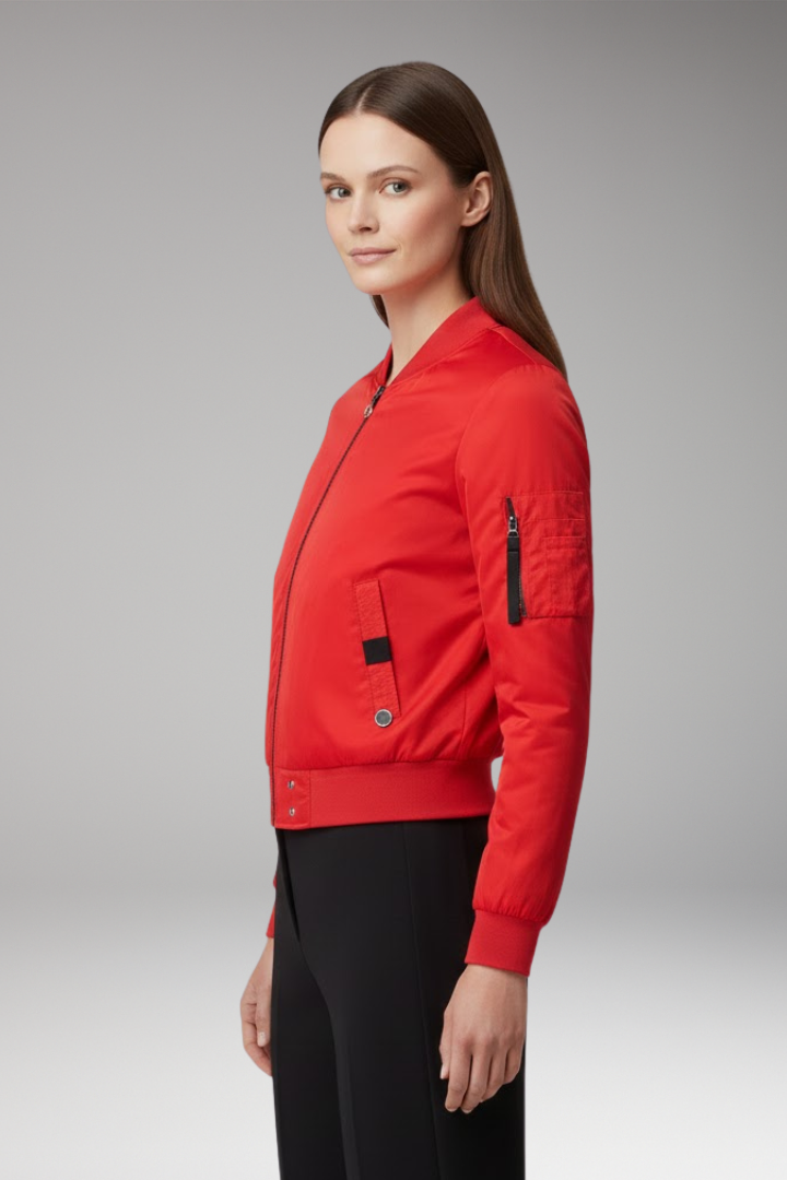 Women's Bomber Jacket With Side Pockets