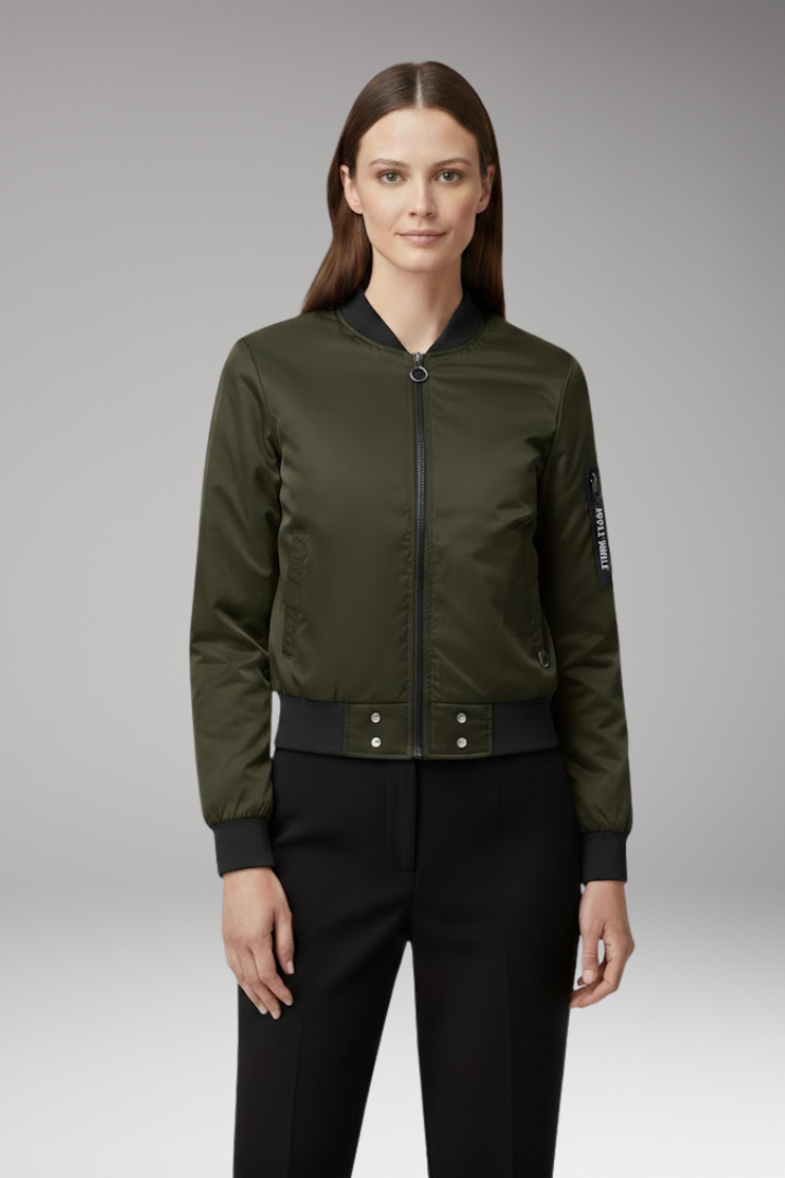 Women's Bomber Jacket With Side Pockets