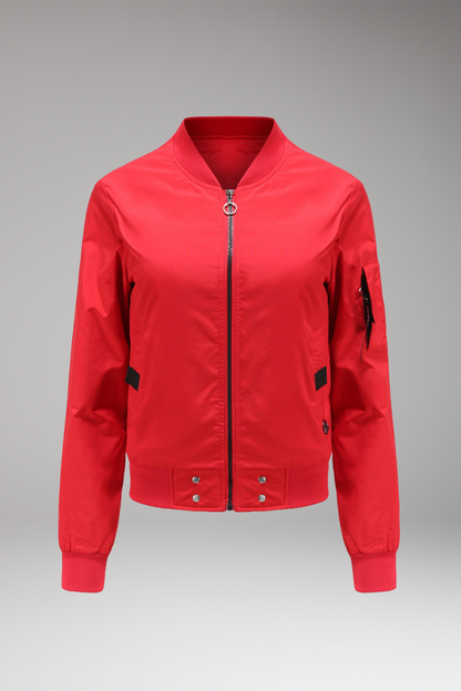 Women's Bomber Jacket With Side Pockets - VibreMode