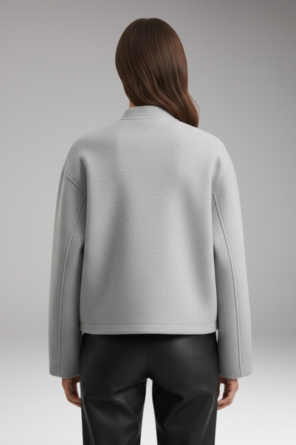 Women's Bomber Jacket Practical Pockets Elegant Cut