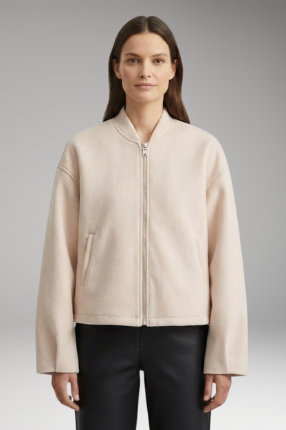Women's Bomber Jacket Practical Pockets Elegant Cut