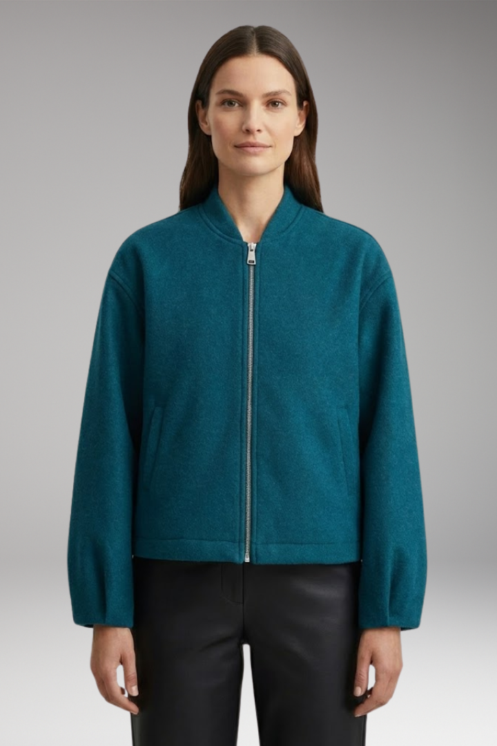 Women's Bomber Jacket Practical Pockets Elegant Cut