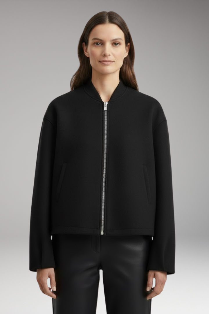 Women's Bomber Jacket Practical Pockets Elegant Cut