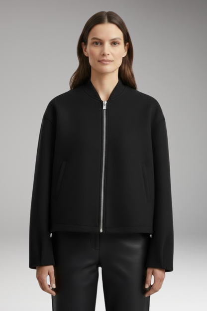 Women's Bomber Jacket Practical Pockets Elegant Cut