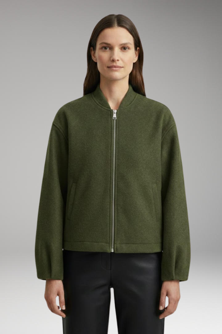 Women's Bomber Jacket Practical Pockets Elegant Cut