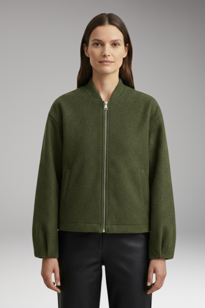 Women's Bomber Jacket Practical Pockets Elegant Cut