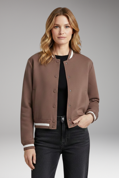 Women's Bomber Jacket Practical Pockets Trendy Cut