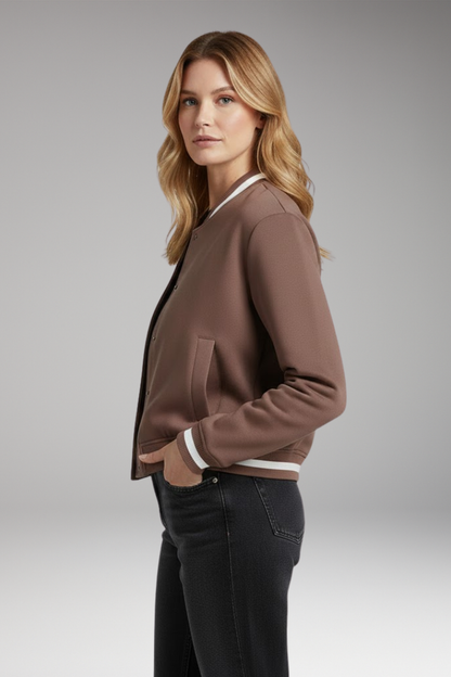 Women's Bomber Jacket Practical Pockets Trendy Cut