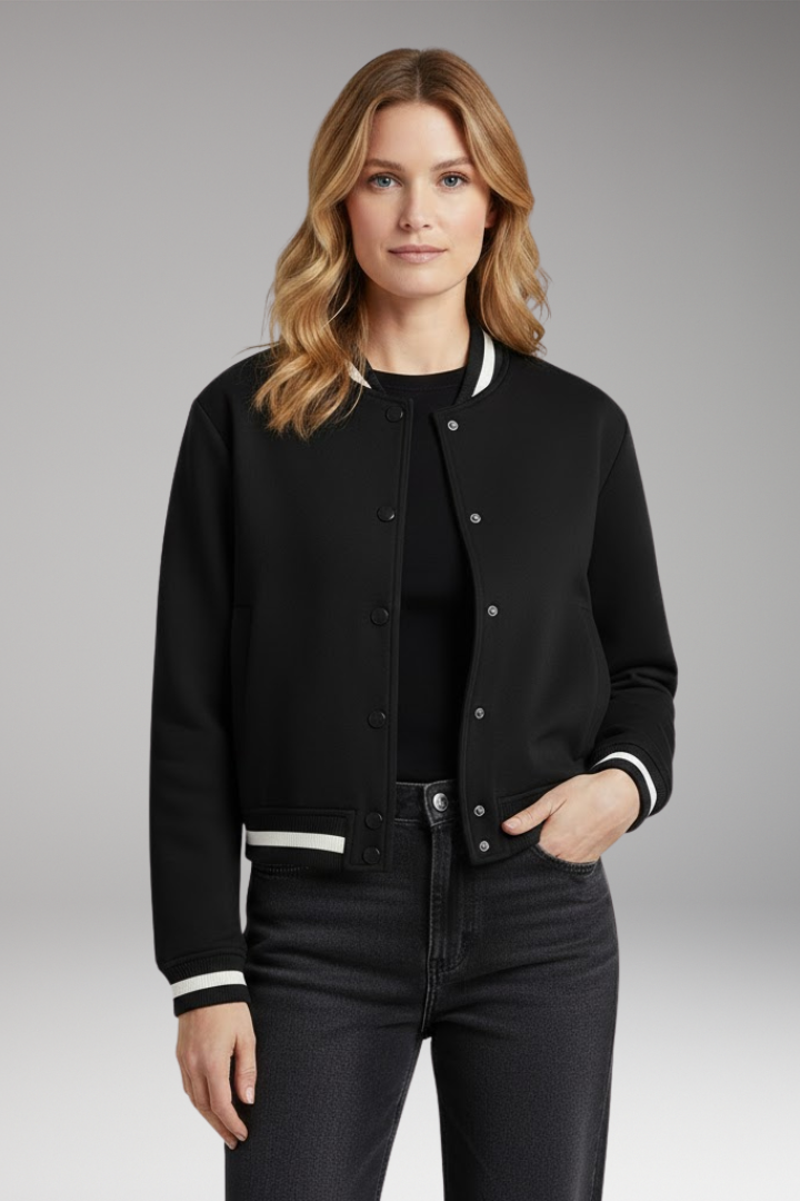 Women's Bomber Jacket Practical Pockets Trendy Cut