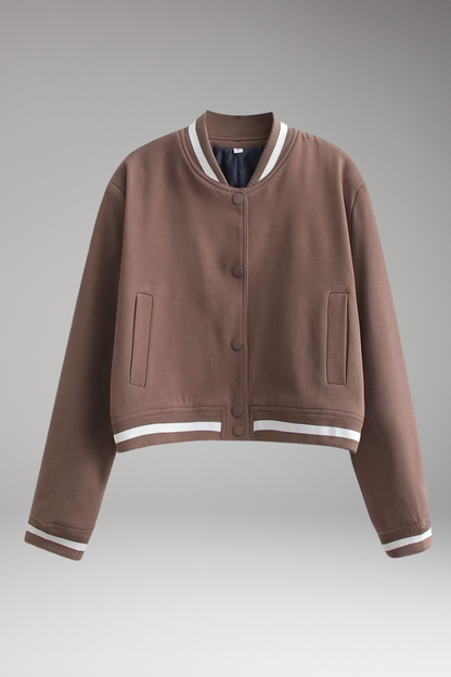 Women's Bomber Jacket Practical Pockets Trendy Cut - VibreMode