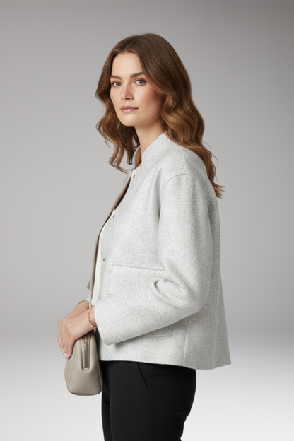 Women's Sequined Bomber Jacket Front Zipper