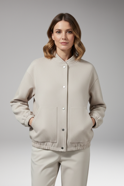 Women's Bomber Jacket Snap Closure