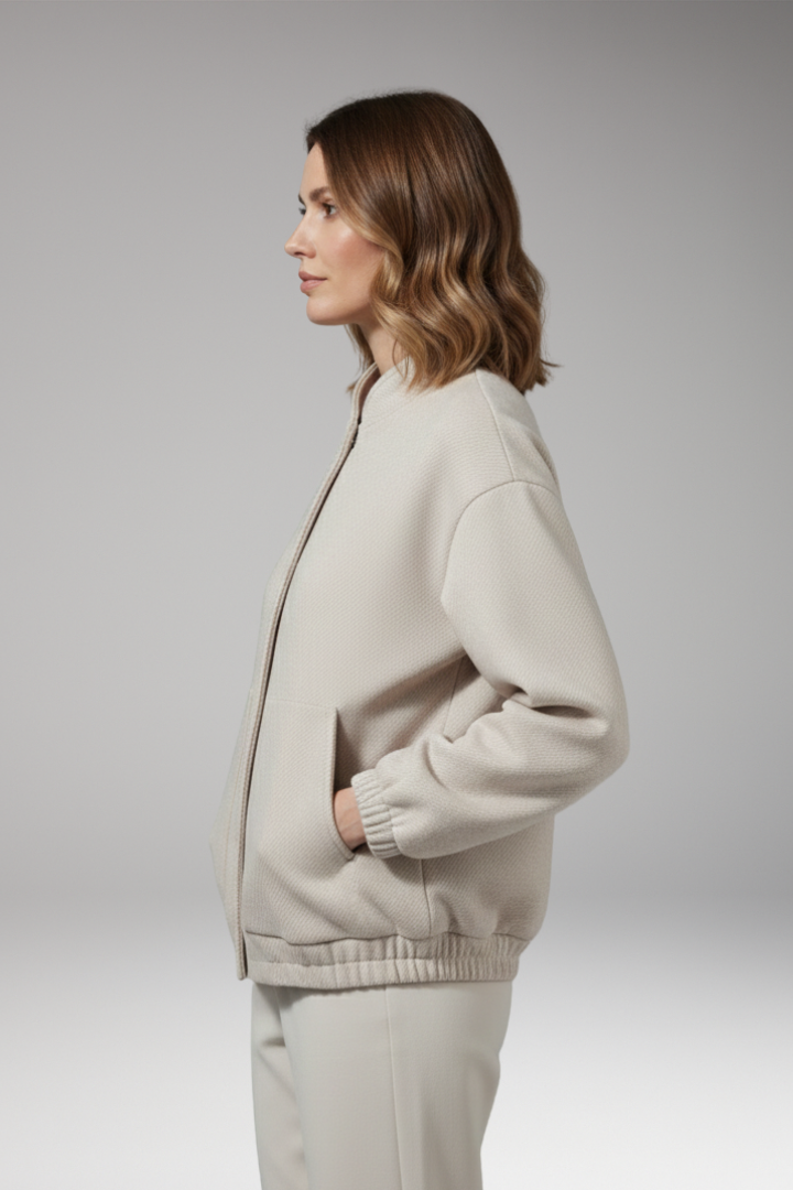 Women's Bomber Jacket Snap Closure