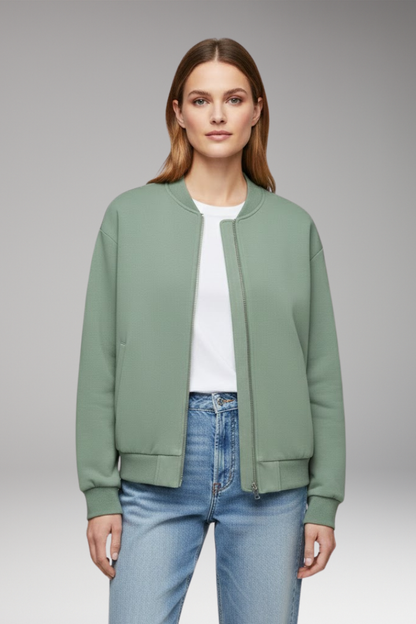 Women's Bomber Jacket Zipper Side Pockets