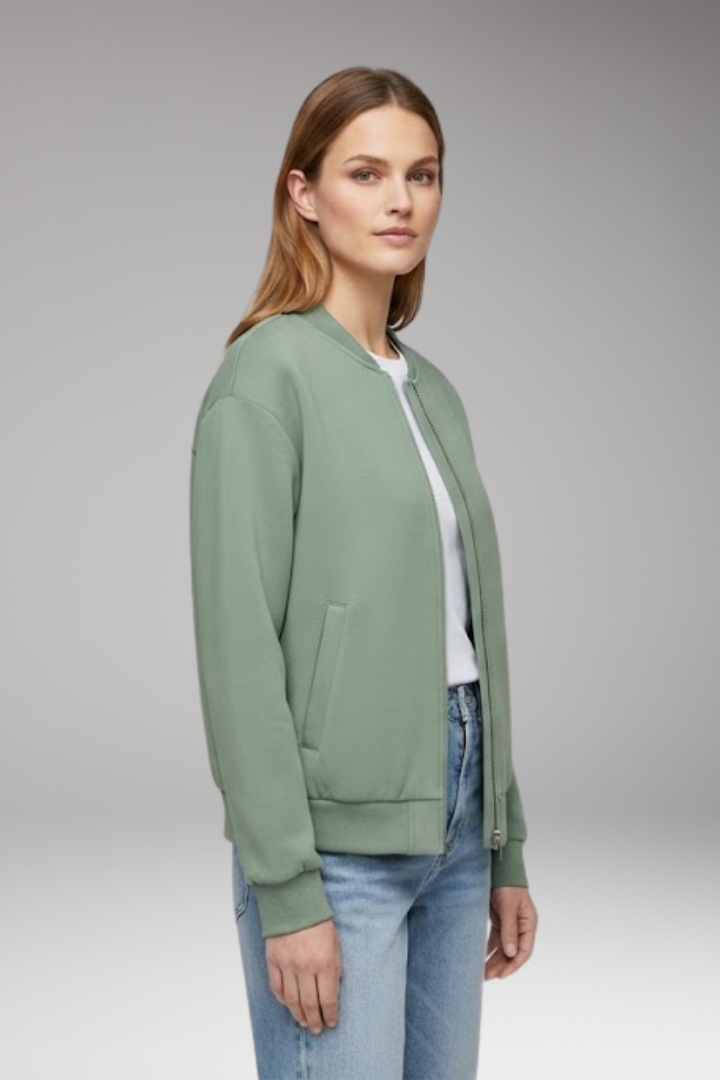Women's Bomber Jacket Zipper Side Pockets
