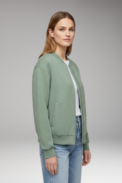 Women's Bomber Jacket Zipper Side Pockets