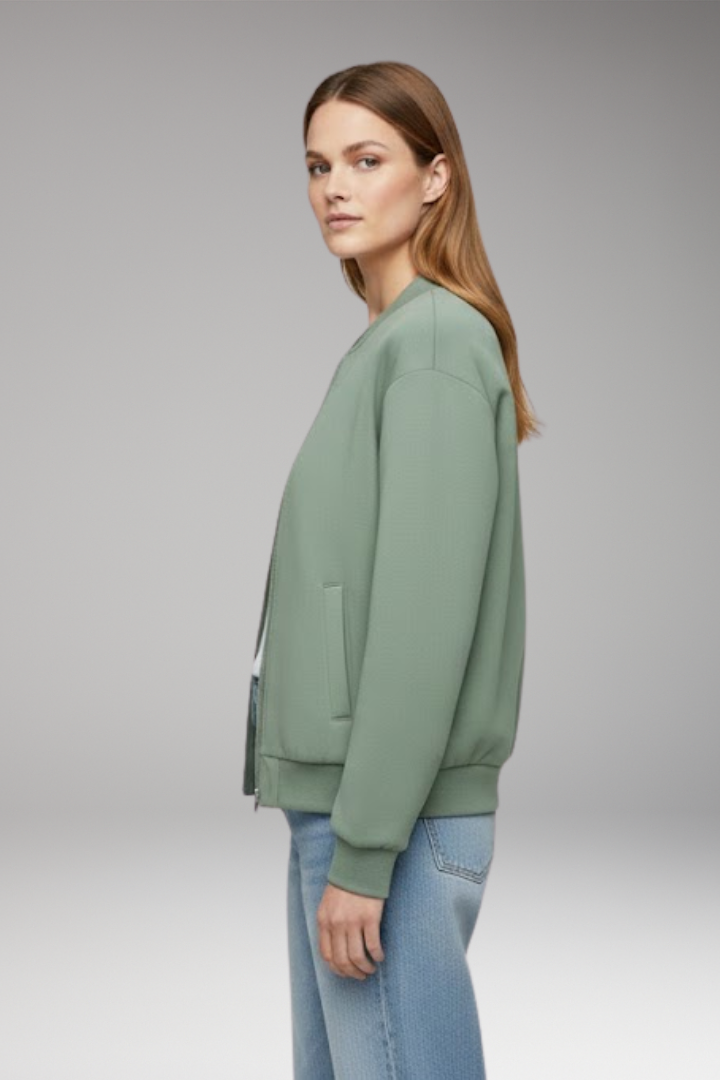 Women's Bomber Jacket Zipper Side Pockets