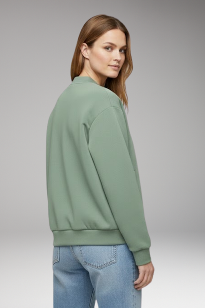 Women's Bomber Jacket Zipper Side Pockets