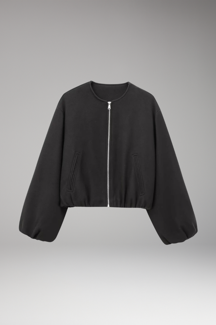 Women's Zipper Bomber Jacket Elastic Fit - VibreMode