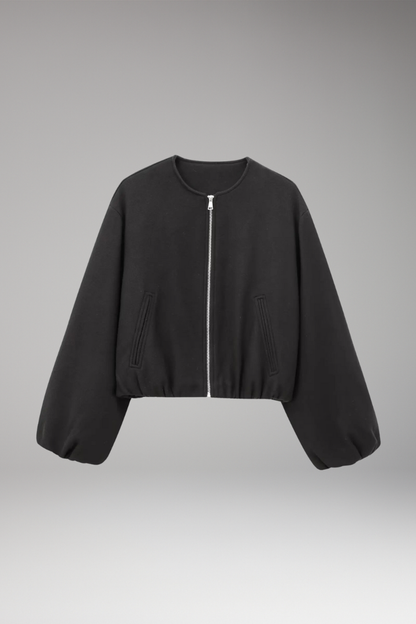 Women's Zipper Bomber Jacket Elastic Fit - VibreMode