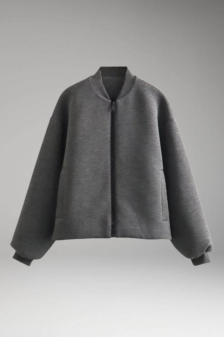 Women's Bomber Jacket Zipper Side Pockets - VibreMode