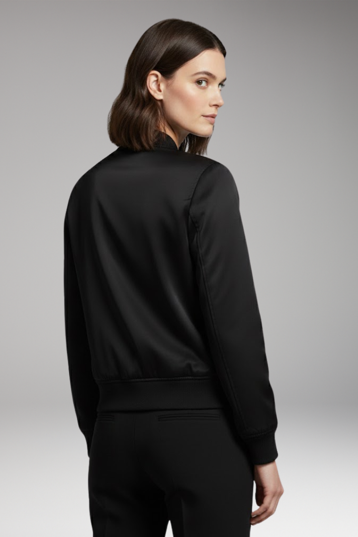 Women's Bomber Jacket Zipper Pockets
