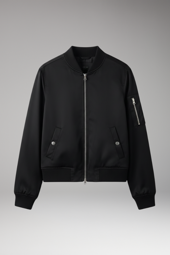Women's Bomber Jacket Zipper Pockets - VibreMode