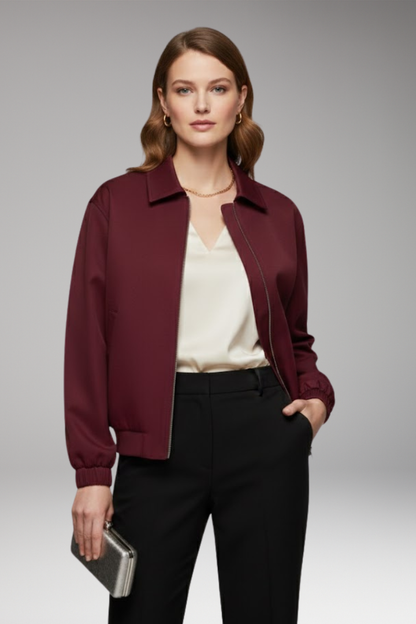 Women's Bomber Jacket Zipper Side Pockets