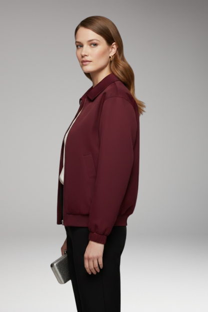 Women's Bomber Jacket Zipper Side Pockets