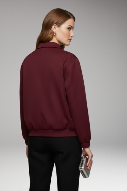 Women's Bomber Jacket Zipper Side Pockets