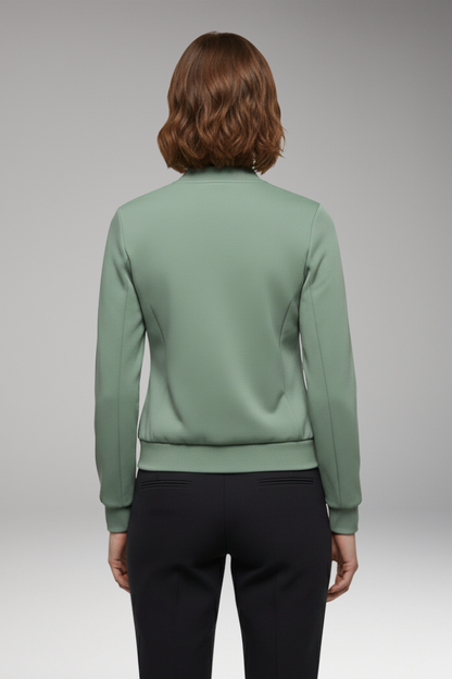 Women's Slim Fit Bomber Jacket Zipper Front