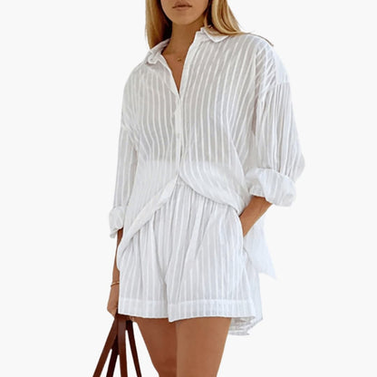 Women's Two-Piece Set Short Sleeve Wide Leg Pants