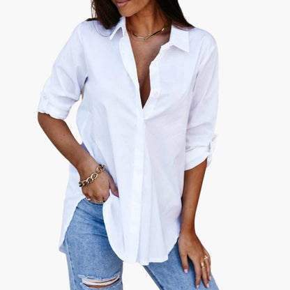 Women's Collared Button Up Shirt