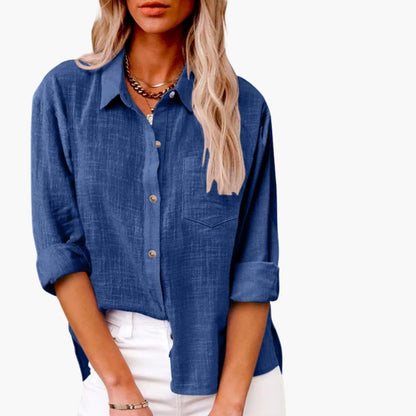Women's Classic Short Sleeve Blouse Woven White