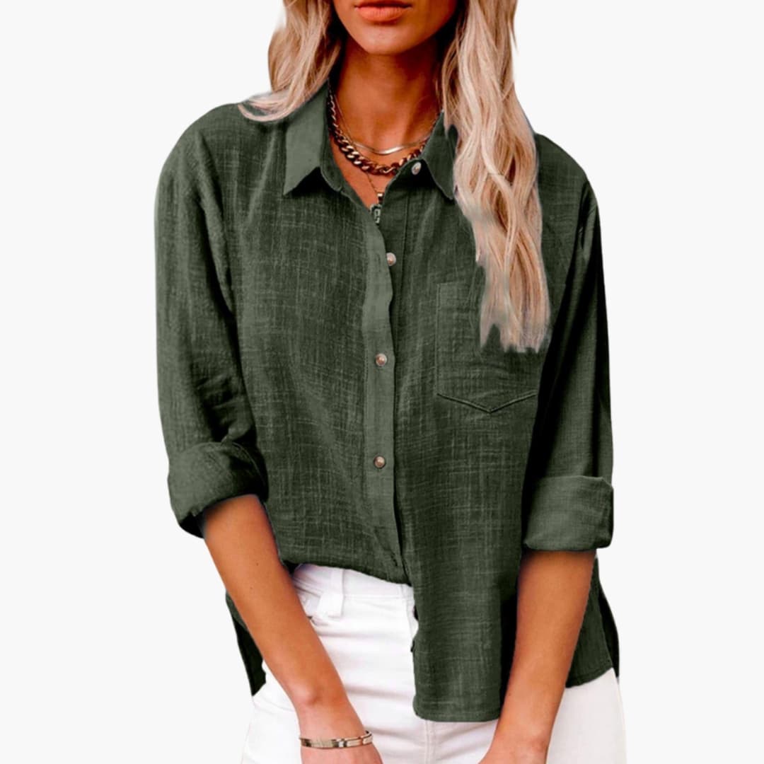 Women's Classic Short Sleeve Blouse Woven White