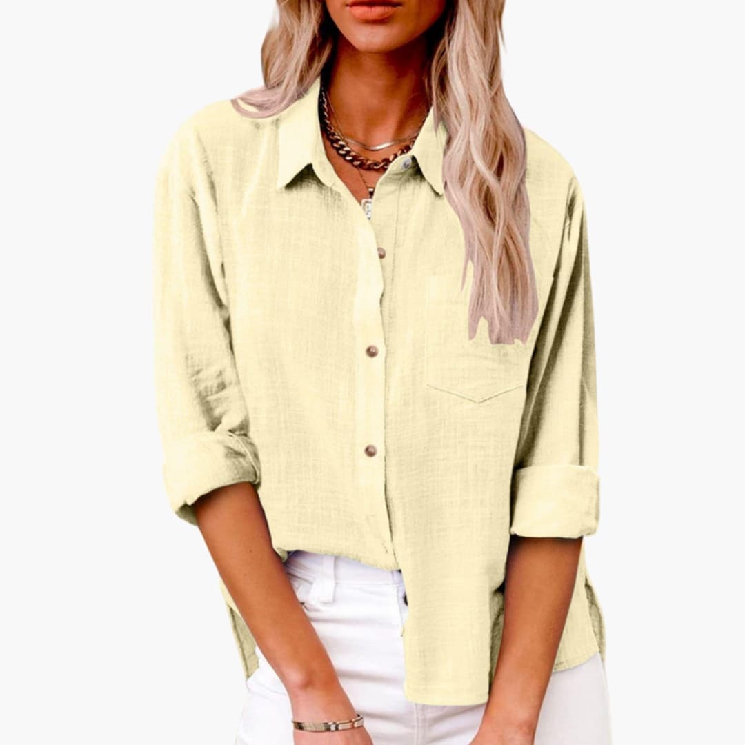 Women's Classic Short Sleeve Blouse Woven White