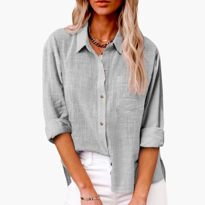 Women's Classic Short Sleeve Blouse Woven White