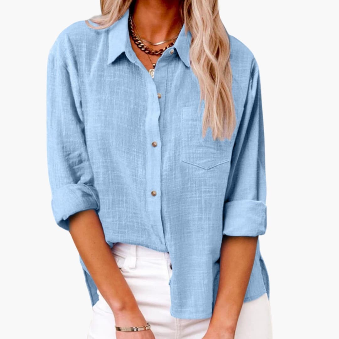Women's Classic Short Sleeve Blouse Woven White