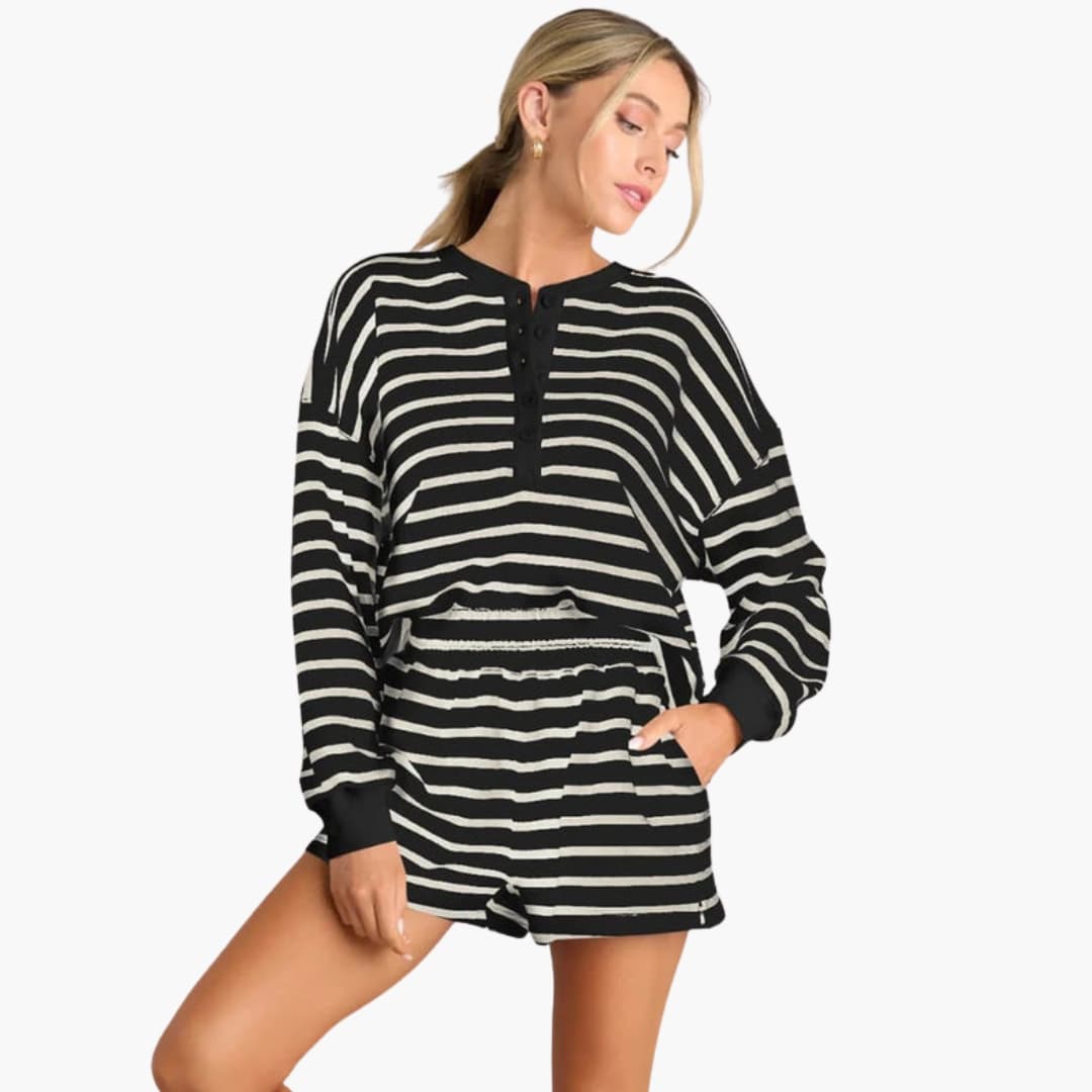 Women's Two-Piece Shorts Set Cotton Elastic Waist