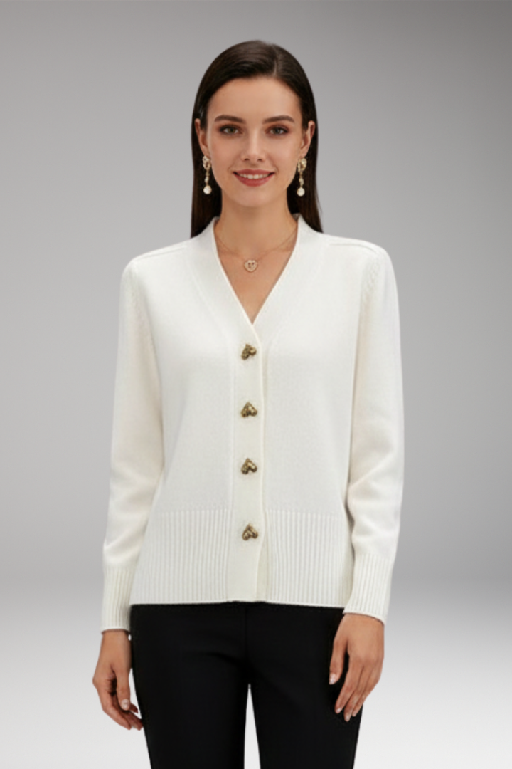 Women's Button Front Cardigan Ribbed Cuffs