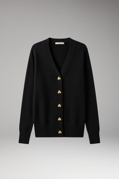 Women's Button Front Cardigan Ribbed Cuffs - VibreMode