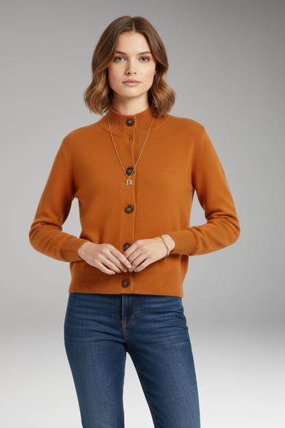 Women's High Neck Cardigan Button Front