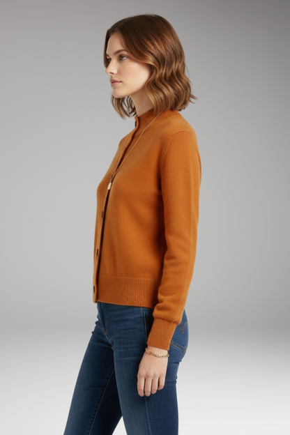 Women's High Neck Cardigan Button Front